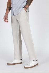 BEIGE COLOR COMFORT FİT LINEN TROUSERS