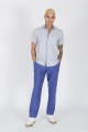 NAVY COLOR COMFORT FİT LINEN TROUSERS