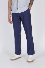 NAVY COLOR COMFORT FİT LINEN TROUSERS