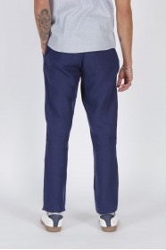 NAVY COLOR COMFORT FİT LINEN TROUSERS