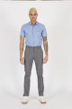 GREY REGULAR-FİT TROUSERS İN CHECKED FABRIC.