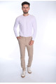 BEIGE COLORED, REGULAR-FIT CHINO TROUSERS.