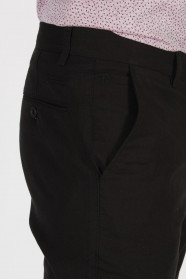 BLACK COLORED, REGULAR-FIT CHINO TROUSERS.