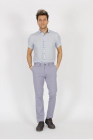 GREY COLORED, SLIM-FIT CHINO TROUSERS.