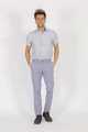 GREY COLORED, SLIM-FIT CHINO TROUSERS.