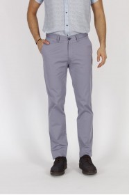 GREY COLORED, SLIM-FIT CHINO TROUSERS.