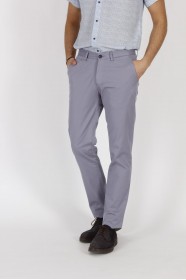 GREY COLORED, SLIM-FIT CHINO TROUSERS.