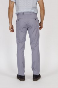 GREY COLORED, SLIM-FIT CHINO TROUSERS.