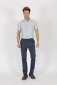 NAVY BLUE (4) COLORED, SLIM-FIT CHINO TROUSERS.