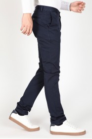 NAVY BLUE COLORED, SLIM-FIT CHINO TROUSERS.