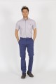 NAVY BLUE (4) COLORED, SLIM-FIT CHINO TROUSERS.