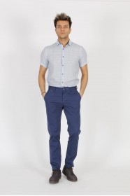 NAVY BLUE (4) COLORED, SLIM-FIT CHINO TROUSERS.