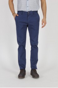 NAVY BLUE (4) COLORED, SLIM-FIT CHINO TROUSERS.