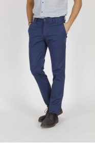 NAVY BLUE (4) COLORED, SLIM-FIT CHINO TROUSERS.