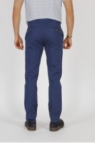 NAVY BLUE (4) COLORED, SLIM-FIT CHINO TROUSERS.