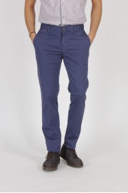 NAVY BLUE COLORED, SLIM-FIT CHINO TROUSERS.