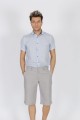 BEIGE COLOUR LINEN BERMUDA SHORTS