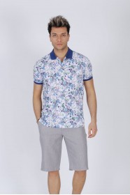 SKY BLUE COLORED COTTON BERMUDA SHORTS