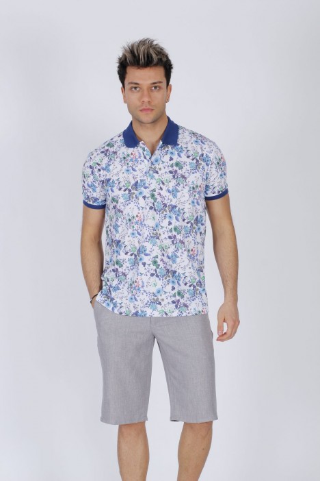 SKY BLUE COLORED COTTON BERMUDA SHORTS