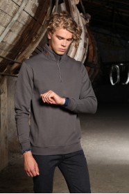 GRAY COLOR TURTLENECK ZİPPERED SWEATSHIRT