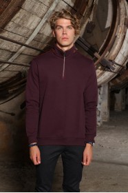 BORDO COLOR TURTLENECK ZİPPERED SWEATSHIRT