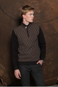 BROWN COLOR TURTLENECK ZİPPERED SWEATSHIRT