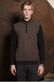 BROWN COLOR TURTLENECK ZİPPERED SWEATSHIRT