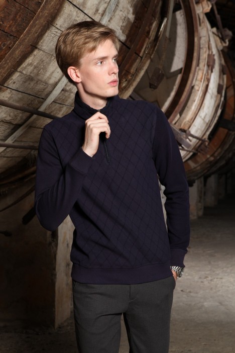 PURPLE COLOR TURTLENECK ZİPPERED SWEATSHIRT