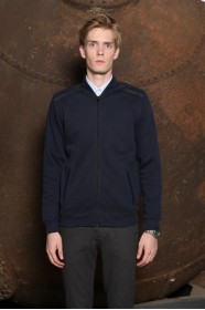 INDIGO COLOR ZİP-THROUGH PİQUE-KİNİT SWEATSHİRT