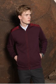 CHERRY- BORDO COLOR ZİP-THROUGH PİQUE-KİNİT SWEATSHİRT