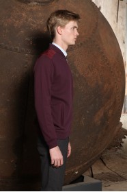 CHERRY- BORDO COLOR ZİP-THROUGH PİQUE-KİNİT SWEATSHİRT