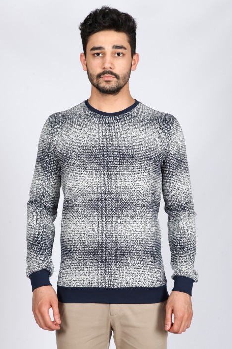 ﻿Long Sleeve Round Neck T-Shirt Light purple-Light grey