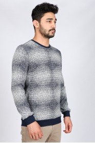 ﻿Long Sleeve Round Neck T-Shirt Light purple-Light grey