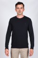 T-shirt with long sleeves, round neck and lycra content. Black.
