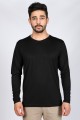 Long Sleeve, Round Neck Viscose (flush) T-Shirt Light NavyBlue