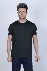 SHORT SLEEVE ROUND VISCOSE T-SHIRT. NAPHTHA