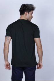 SHORT SLEEVE ROUND VISCOSE T-SHIRT. NAPHTHA