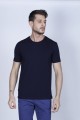 ROUND COLLAR BLEND OF COTTON AND LYCRA SLIM FIT TSHIRT. LIGHT BLUE