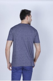 NAVY BLUE COLOR, SHORT SLEEVE, ROUND NECK MULINE T-SHIRT