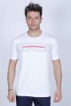 SHORT SLEEVE PRINTED DETAIL ROUND NECK T-SHIRT. LIGHT BLUE