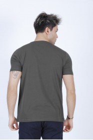 SHORT SLEEVE PRINTED DETAIL ROUND NECK T-SHIRT. NAPHTHA