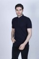 BLACK COLOR, SHORT SLEEVE, PIQUE POLO T-SHİRT WİTH STAND-UP COLLAR