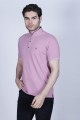 WHITE COLOR, SHORT SLEEVE, PIQUE POLO T-SHİRT WİTH STAND-UP COLLAR