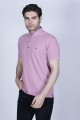 BLACK COLOR, SHORT SLEEVE, PIQUE POLO T-SHİRT WİTH STAND-UP COLLAR