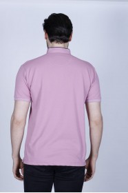 DRIED ROSE COLOR, SHORT SLEEVE, PIQUE POLO T-SHİRT WİTH STAND-UP COLLAR