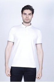 BLACK COLOR, SHORT SLEEVE, POLO STAND UP T-SHIRT WITH LYCRA