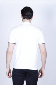 BLACK COLOR, SHORT SLEEVE, POLO STAND UP T-SHIRT WITH LYCRA