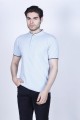 BLUE COLORED SHORT SLEEVE, POLO STAND UP T-SHIRT WITH LYCRA