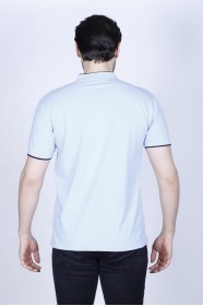 BLUE COLORED SHORT SLEEVE, POLO STAND UP T-SHIRT WITH LYCRA