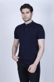 BLUE COLORED SHORT SLEEVE, POLO STAND UP T-SHIRT WITH LYCRA